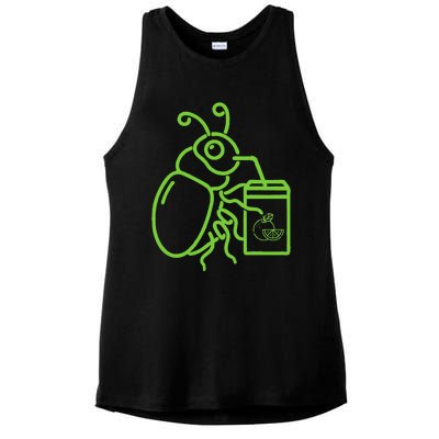 Green Halloween Beetle Drink Juice Ladies PosiCharge Tri-Blend Wicking Tank