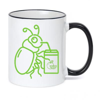 Green Halloween Beetle Drink Juice 11oz Black Color Changing Mug