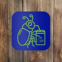 Green Halloween Beetle Drink Juice Coaster