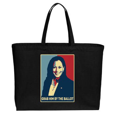 Grab Him By The Ballot 2024 Kamala Harris For President 47th Cotton Canvas Jumbo Tote