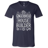 Gingerbread House Builder Xmas Christmas Cookie Baking V-Neck T-Shirt