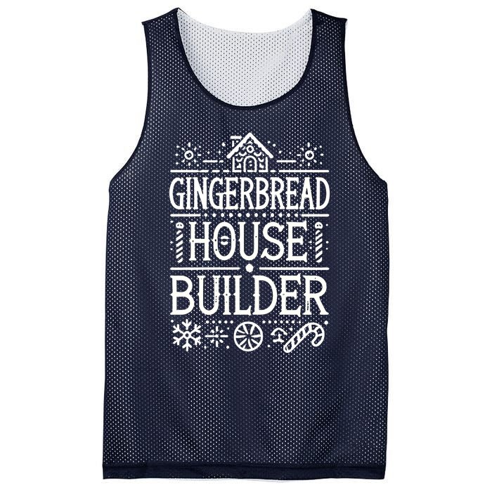 Gingerbread House Builder Xmas Christmas Cookie Baking Mesh Reversible Basketball Jersey Tank