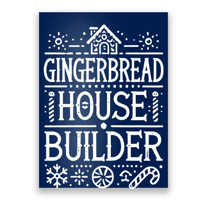 Gingerbread House Builder Xmas Christmas Cookie Baking Poster