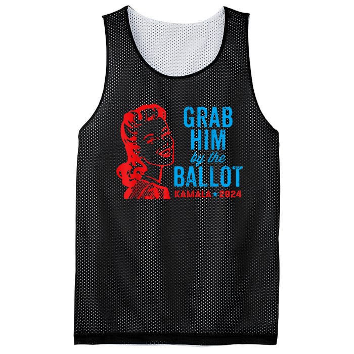 Grab Him By The Ballot Kamala 2024 Funny Harris Election Mesh Reversible Basketball Jersey Tank