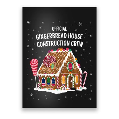 Gingerbread House Construction Crew Cookie Baking Christmas Poster