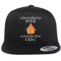 Gingerbread House Construction Crew Decorating Baking Xmas Flat Bill Trucker Hat