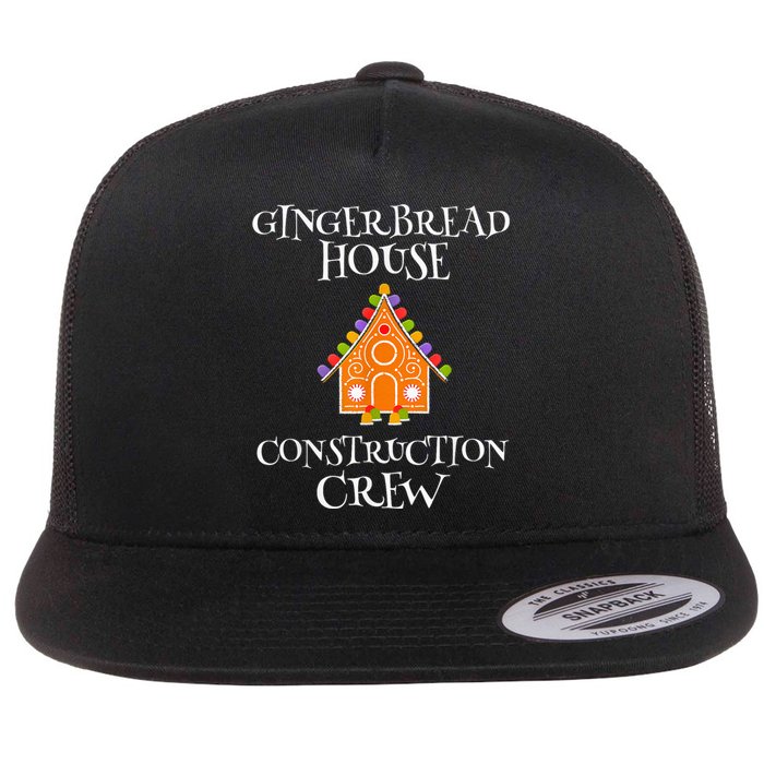 Gingerbread House Construction Crew Decorating Baking Xmas Flat Bill Trucker Hat