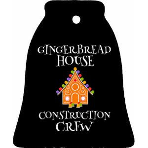 Gingerbread House Construction Crew Decorating Baking Xmas Ceramic Bell Ornament