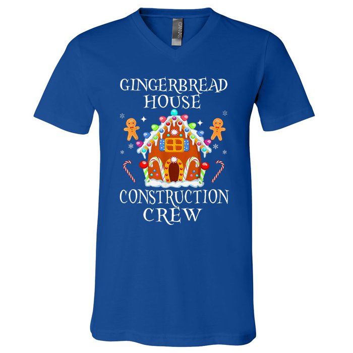 Gingerbread House Construction Crew Decorating Baking Xmas  V-Neck T-Shirt