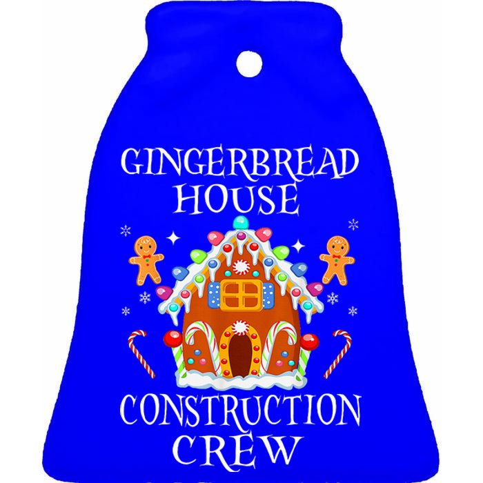 Gingerbread House Construction Crew Decorating Baking Xmas  Ceramic Bell Ornament