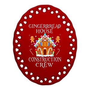 Gingerbread House Construction Crew Decorating Baking Xmas  Ceramic Oval Ornament