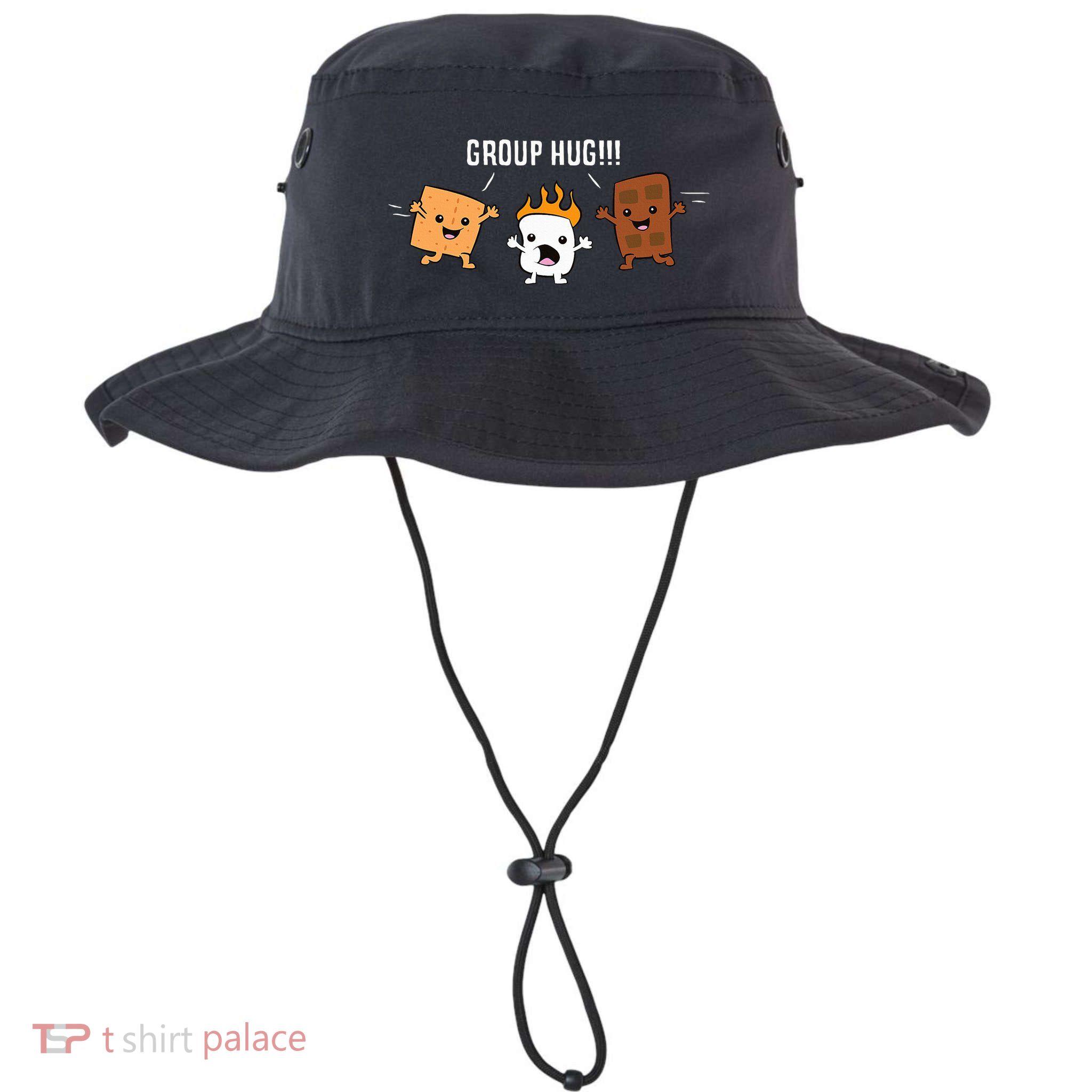 Group Hug Camping Campfire Chocolate Marshmallow SMores Legacy Cool Fit Booney Bucket Hat