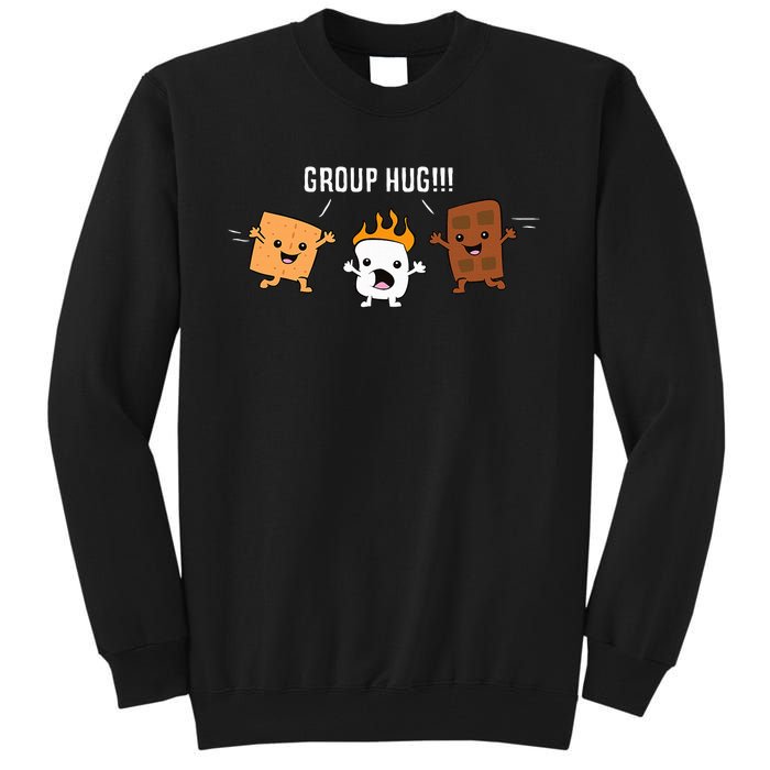 Group Hug Camping Campfire Chocolate Marshmallow SMores Tall Sweatshirt