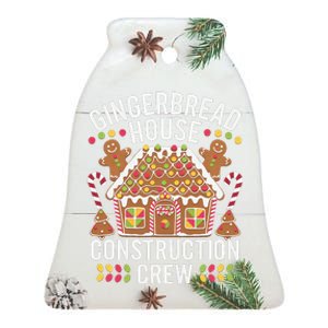 Gingerbread House Construction Crew Decorating Baking Xmas Ceramic Bell Ornament