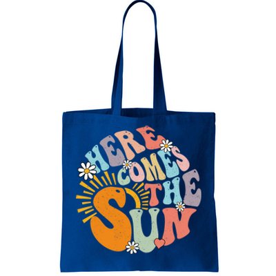 Groovy Here Comes The Sun Flower Summer Family Vacation 2024 Gift Tote Bag