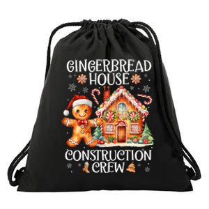 Gingerbread House Construction Crew Cookie Baking Christmas Drawstring Bag