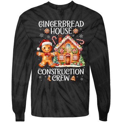 Gingerbread House Construction Crew Cookie Baking Christmas Tie-Dye Long Sleeve Shirt