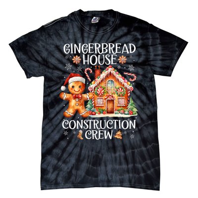 Gingerbread House Construction Crew Cookie Baking Christmas Tie-Dye T-Shirt