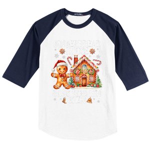 Gingerbread House Construction Crew Cookie Baking Christmas Baseball Sleeve Shirt