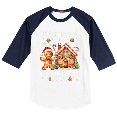 Gingerbread House Construction Crew Cookie Baking Christmas Baseball Sleeve Shirt