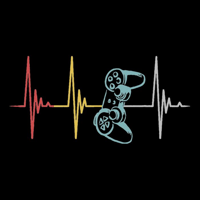 Gamer Heartbeat Controller For Nerd Multiplayer Gaming Full-Length Apron With Pockets