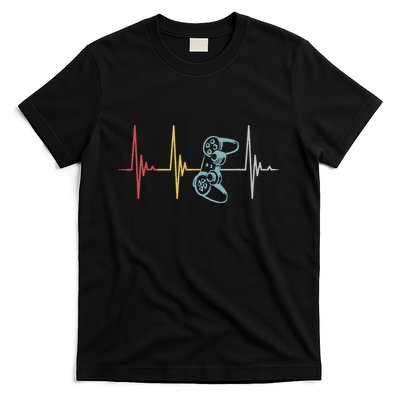 Gamer Heartbeat Controller For Nerd Multiplayer Gaming T-Shirt