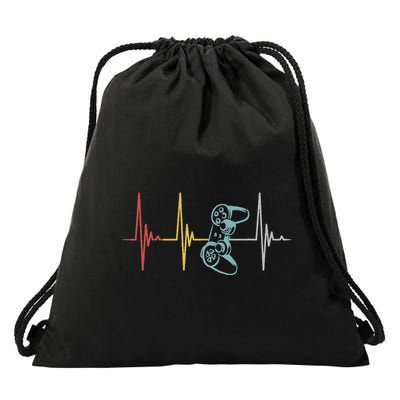 Gamer Heartbeat Controller For Nerd Multiplayer Gaming Drawstring Bag