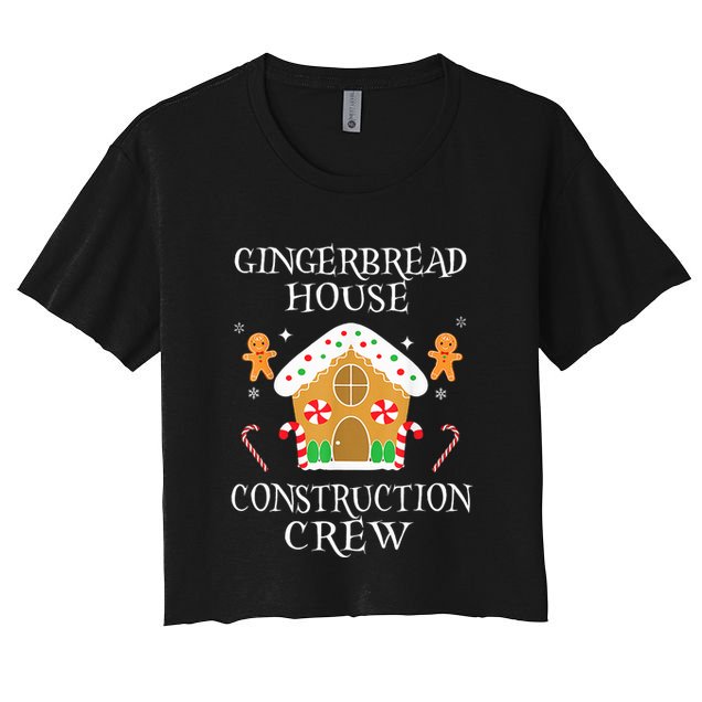 Gingerbread House Construction Crew Decorating Baking Xmas  Crop Top