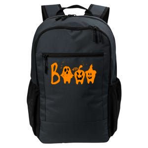 Group Halloween Costume Teeth Booo Pumpkin Witch Ghost Funny Gift Daily Commute Backpack