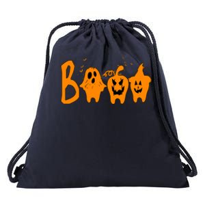 Group Halloween Costume Teeth Booo Pumpkin Witch Ghost Funny Gift Drawstring Bag