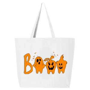 Group Halloween Costume Teeth Booo Pumpkin Witch Ghost Funny Gift 25L Jumbo Tote