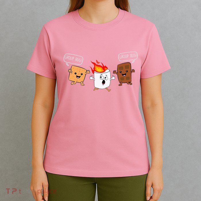 Group Hug Camping Campfire Chocolate Marshmallow SMores T-Shirt
