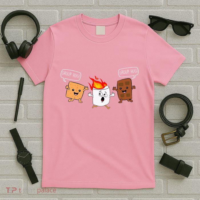 Group Hug Camping Campfire Chocolate Marshmallow SMores T-Shirt