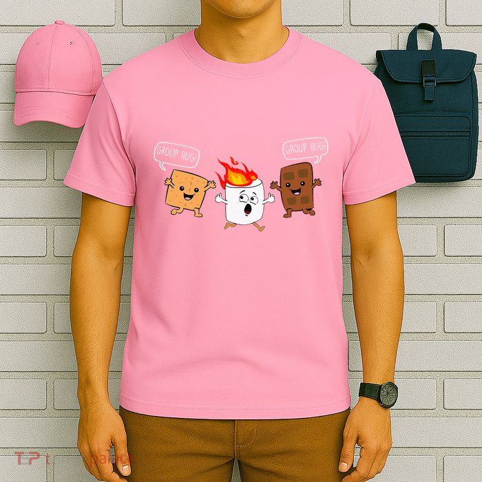 Group Hug Camping Campfire Chocolate Marshmallow SMores T-Shirt