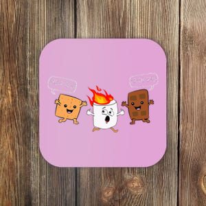 Group Hug Camping Campfire Chocolate Marshmallow SMores Coaster