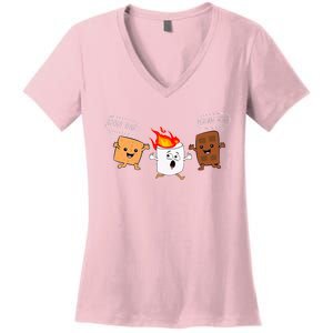 Group Hug Camping Campfire Chocolate Marshmallow SMores Women's V-Neck T-Shirt