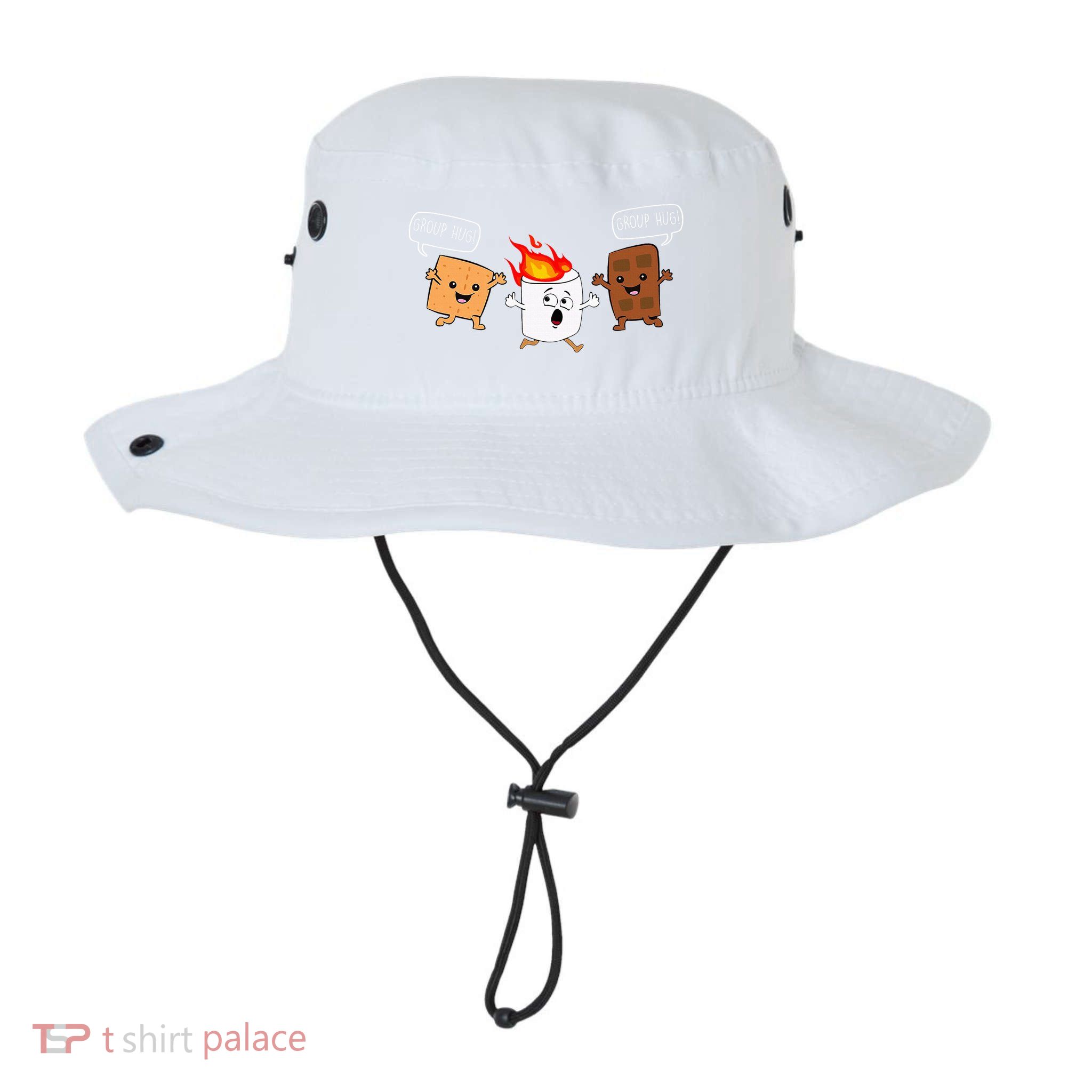Group Hug Camping Campfire Chocolate Marshmallow SMores Legacy Cool Fit Booney Bucket Hat