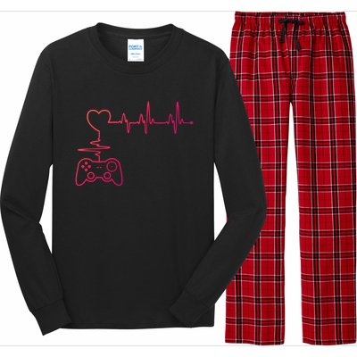 Gaming Heartbeat Clothing Gamer Heartbeat Cool Gift Long Sleeve Pajama Set