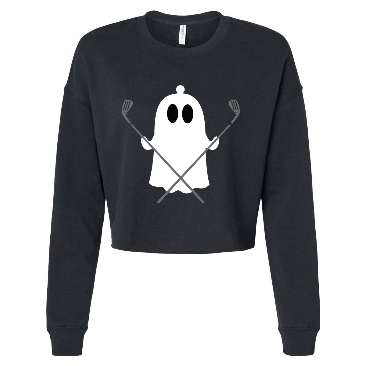 Golfer Halloween Costume Ghost Golf Ball Apparel Gift Cropped Pullover Crew