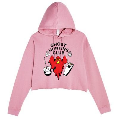 Ghost Hunting Club Funny Crop Fleece Hoodie