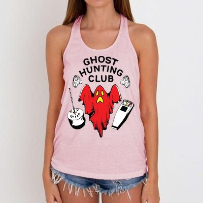 Ghost Hunting Club Funny Women's Knotted Racerback Tank