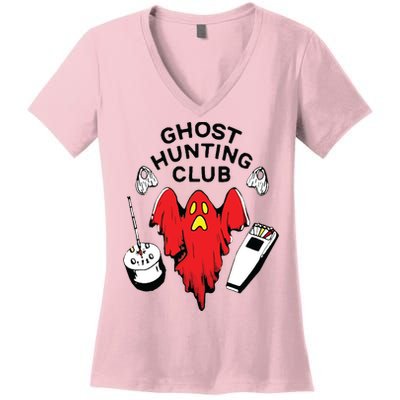 Ghost Hunting Club Funny Women's V-Neck T-Shirt