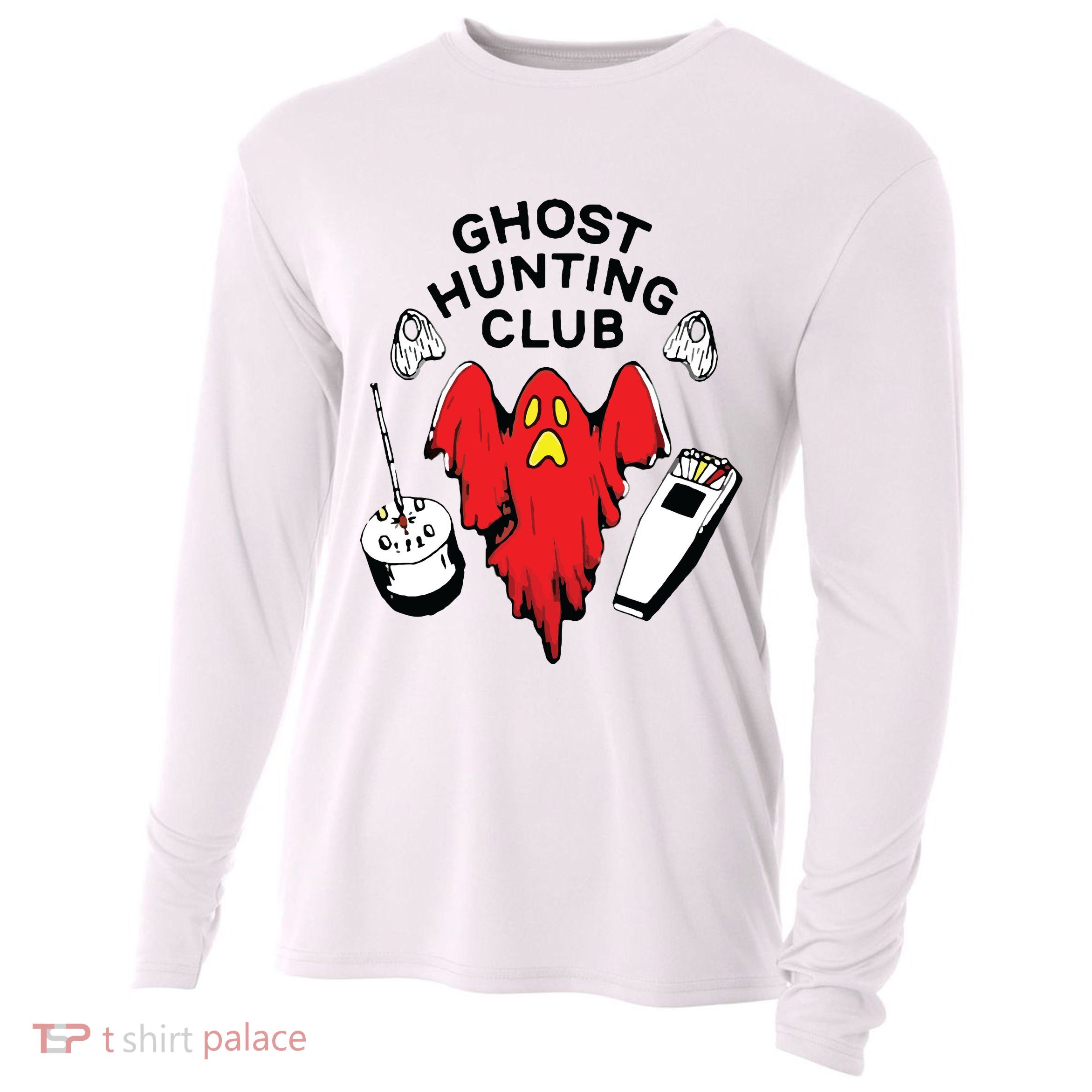 Ghost Hunting Club Funny Cooling Performance Long Sleeve Crew