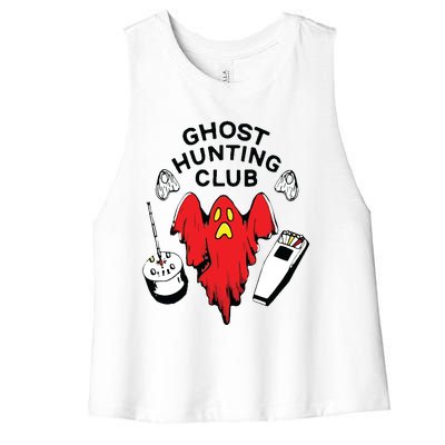 Ghost Hunting Club Funny Women's Racerback Cropped Tank