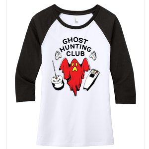 Ghost Hunting Club Funny Women's Tri-Blend 3/4-Sleeve Raglan Shirt