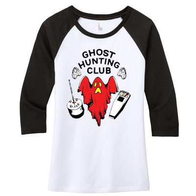 Ghost Hunting Club Funny Women's Tri-Blend 3/4-Sleeve Raglan Shirt