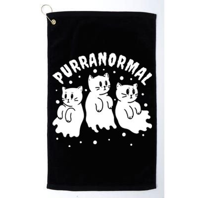 Ghost Hunting Cat Paranormal Investigator Ghost Researcher Platinum Collection Golf Towel