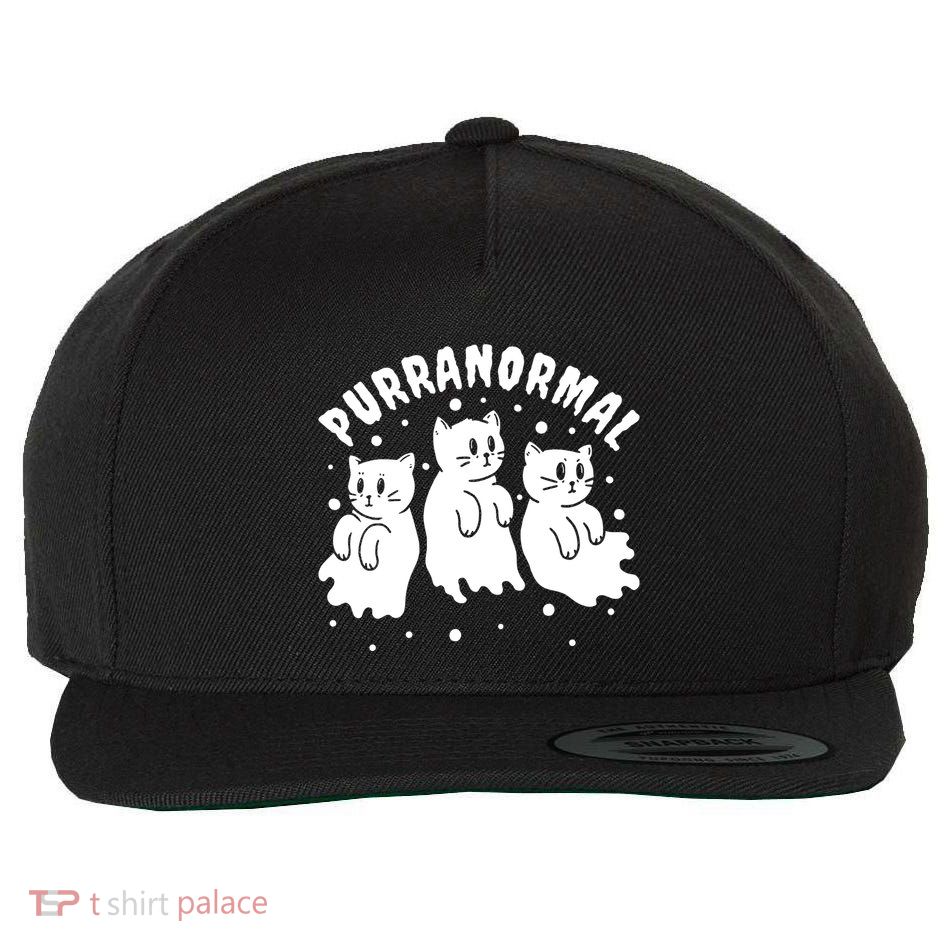 Ghost Hunting Cat Paranormal Investigator Ghost Researcher Wool Snapback Cap