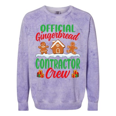 Gingerbread House Contractor Crew Funny Christmas Colorblast Crewneck Sweatshirt