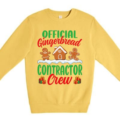 Gingerbread House Contractor Crew Funny Christmas Premium Crewneck Sweatshirt